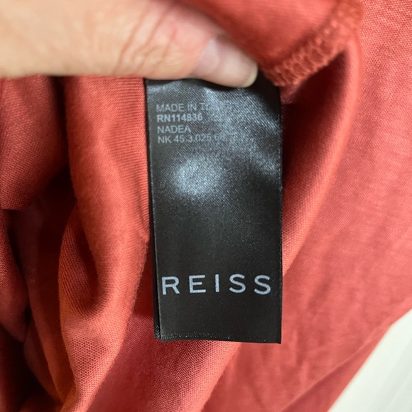 Reiss Fitted Nadea Salmon Long Sleeve Blouse - Picture 6 of 7